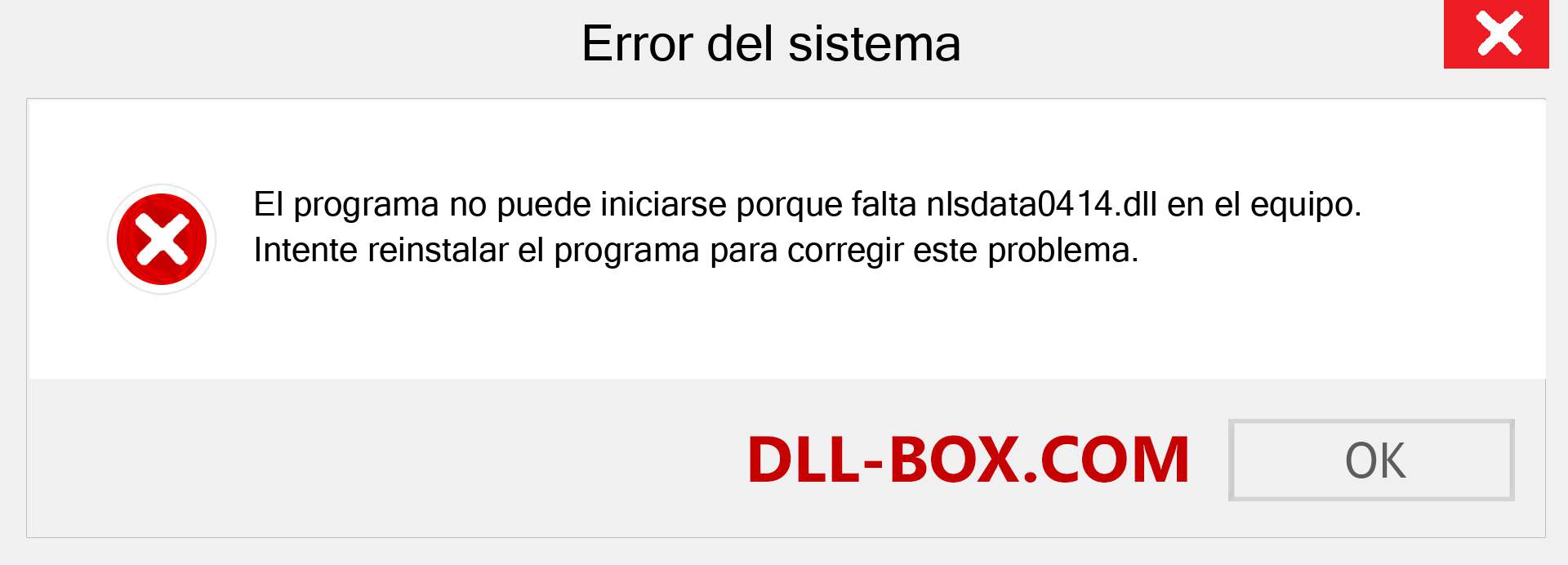 ¿Falta el archivo nlsdata0414.dll ?. Descargar para Windows 7, 8, 10 - Corregir nlsdata0414 dll Missing Error en Windows, fotos, imágenes